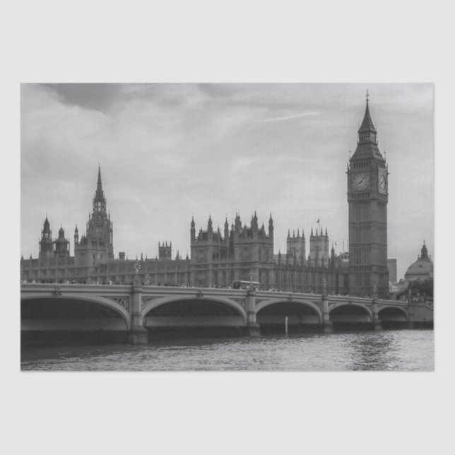 Papel De Seda Londres Inglaterra Reino Unido Parlamento (Frente )