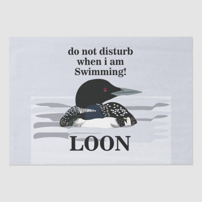 Papel De Seda Loon Common Loon Bird Lake Funny (Frente )