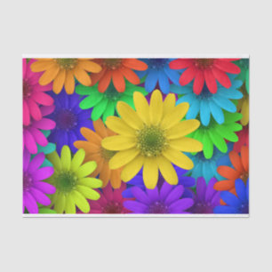 Papel De Seda Lotes de flores coloridas da margarida
