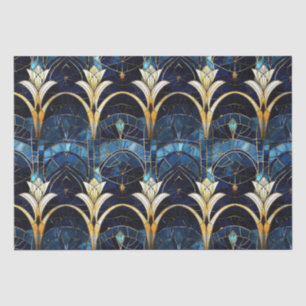 Papel De Seda Lótus Dourado Elegante Padrão de Vidro Pintado Fal