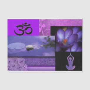 Papel De Seda Lotus roxo & colagem da meditação de Chakra da