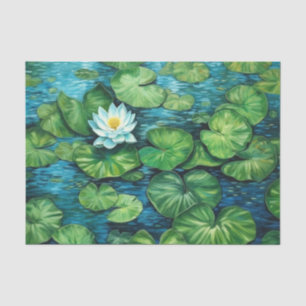Papel De Seda Lotus White Lily Pads Dissociação Floral
