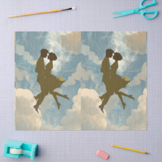 Papel De Seda Lovers Couple in the Blue Sky Collage
