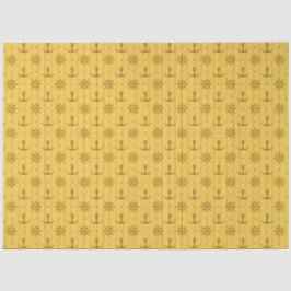 Papel De Seda Lt Blue e Dourado Série Náutica Design 9