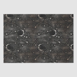 Papel De Seda Lua Celestial Starry Night e Estrelas Black
