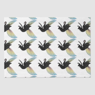 Papel De Seda Lua de Gato Cósmico e estrelas