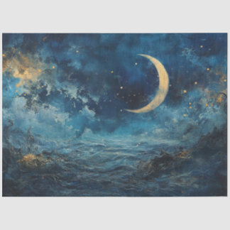 Papel De Seda Lua do Crescente Céu da Noite de Abstrato de Disso