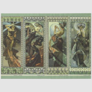Papel De Seda Lua e Estrelas por Alphonse Mucha