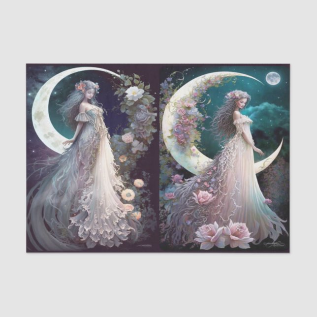 Papel De Seda Lua e Rosas (Frente )