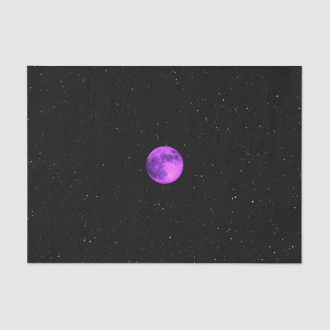 Papel De Seda Lua Roxa - Estrelas Espaciais- (Frente )