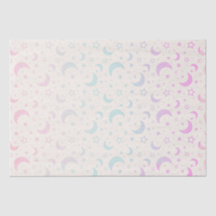Papel De Seda Luas do Crescente Pastel e Estrelas no Dia das Bru