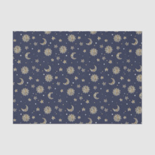 Papel De Seda Luas Dourados & estrelas