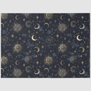 Papel de Seda Luas e Estrelas Celestiais