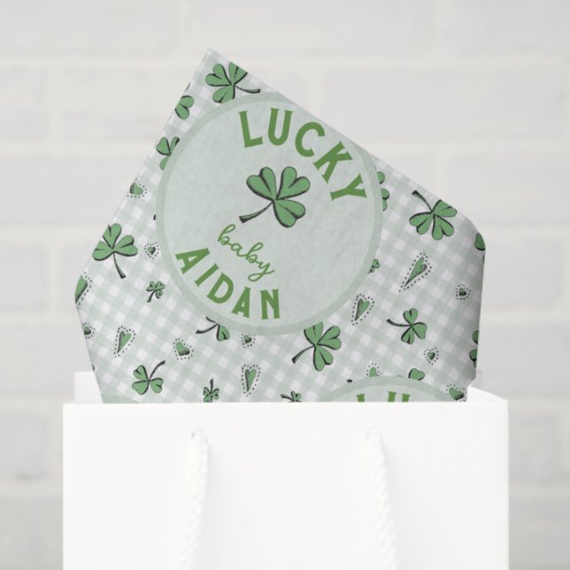 Papel De Seda Lucky Baby Dia de São Patrício Clover (Sacola de presentes)