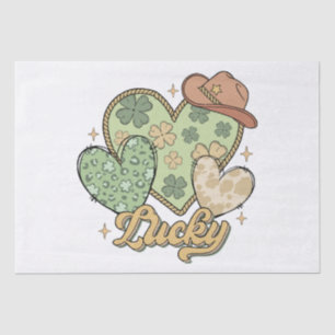 Papel De Seda Lucky Western Heart Shamrock irlandês