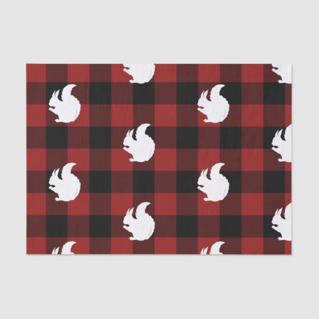 Papel De Seda Lumberjack Red Buffalo Xadrez Esquilo Holi (Frente )