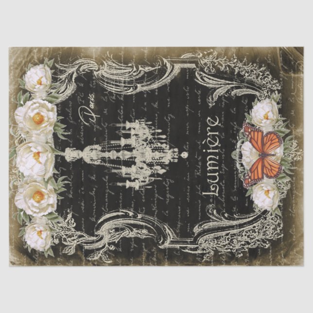 Papel De Seda Lumière et Pivoines Chandelier & Peonies Decoupage (Frente )