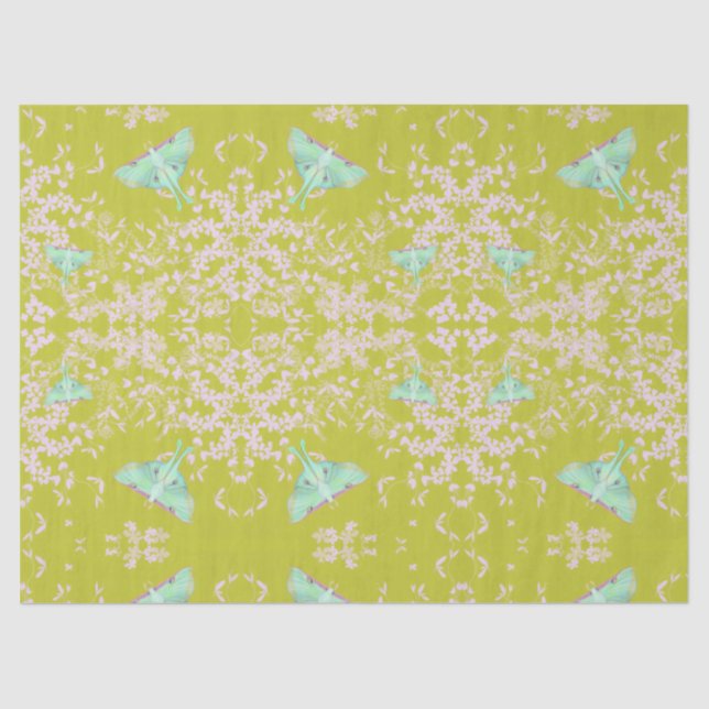 Papel De Seda Luna Moth on Lime (Frente )