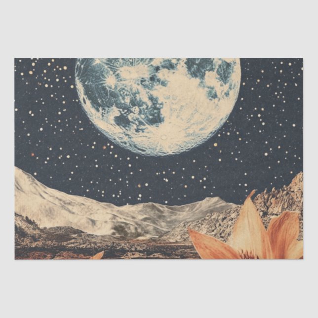 Papel De Seda Lunar Bloom Over Sandy Peaks (Frente )