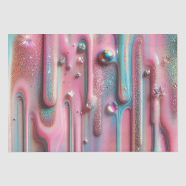 Papel De Seda Luscious Drip Holográfico Perolado (Frente )