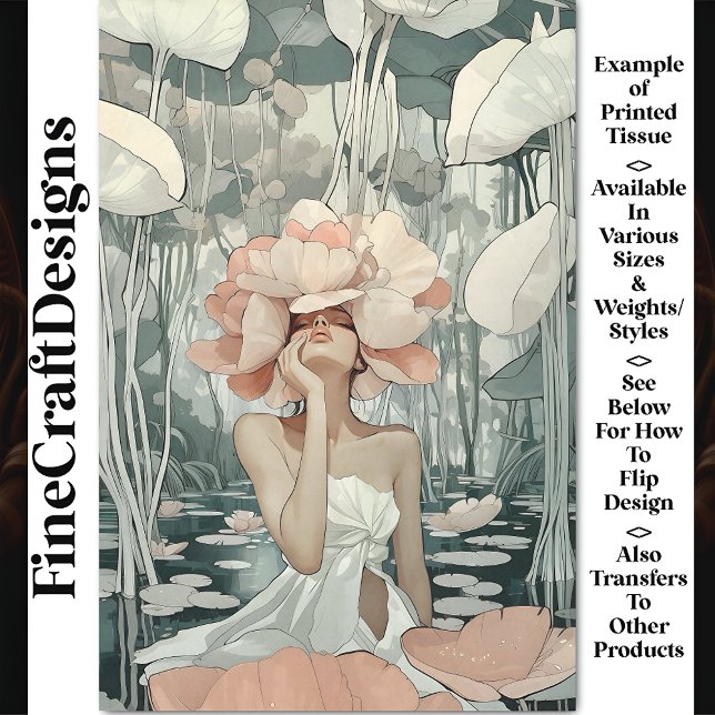 Papel De Seda Lush Botanical Goddess Coral, Blush CC2 Decoupagem (Criador carregado)