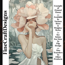 Papel De Seda Lush Botanical Goddess Coral, Blush CC3 Decoupagem