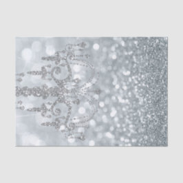 Papel De Seda Lustre Branco Prateado Bokeh Glamour Pingente Bril