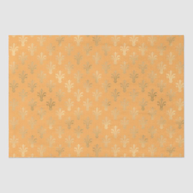 Papel De Seda Lux Dourada Fleur de Lis e Marigold (Frente )
