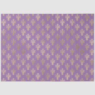 Papel De Seda Lux Dourado Fleur de Lis e Ametist