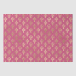 Papel De Seda Lux Dourado Fleur de Lis e Raspberry Sorbet