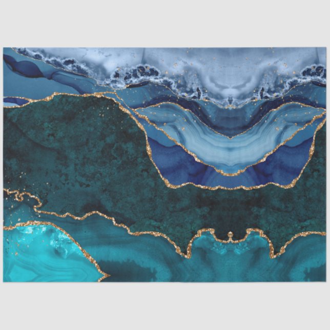 Papel De Seda Lux Peacock Agate & Dourado (Frente )