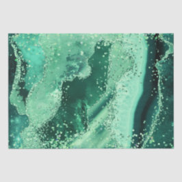 Papel De Seda Luxe Gemstone Marble Green Glitter Agate