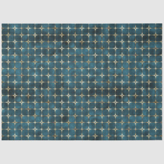 Papel De Seda Luxo Dourado de Veludo Teal Escuro Elegante