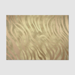 Papel De Seda Luxo Dourado Luxuoso Zebra Selva Safari Glamour