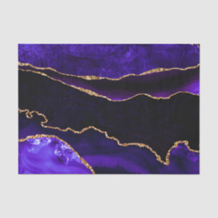 Papel De Seda Luxuoso Glitter de Ágata Dourado Roxo Feliz Aniver