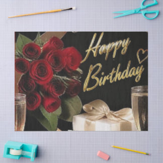 Papel De Seda Luxuoso padrão de confete dourado Champagne | Eleg