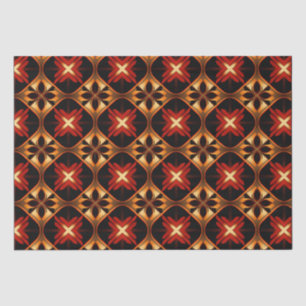 Papel De Seda Luxury Lattice Dourada Geométrica Negra
