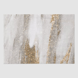 Papel De Seda Luxury Marble Dourada Traça branca e cinza