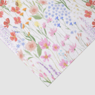Papel De Seda Luz de jardim Fundo Flores silvestres Padrão flora