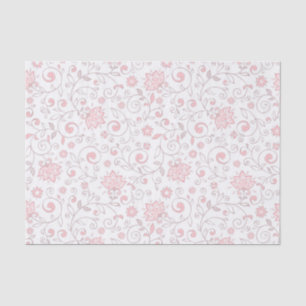 Papel De Seda Luz elegante - teste padrão floral cor-de-rosa