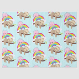 Papel De Seda Luz Preguiçosa Bonita com Sol e Arco-íris