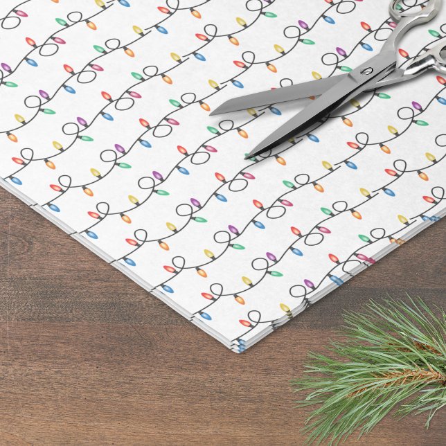 Papel De Seda Luzes de Natal (Festive Holiday Christmas String Lights Tissue Paper)