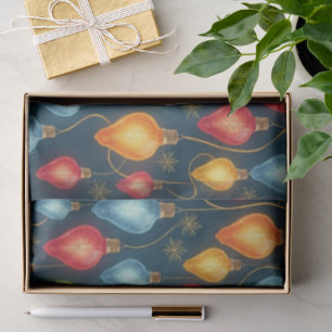 Papel De Seda Luzes de Natal coloridas e vintage decoram