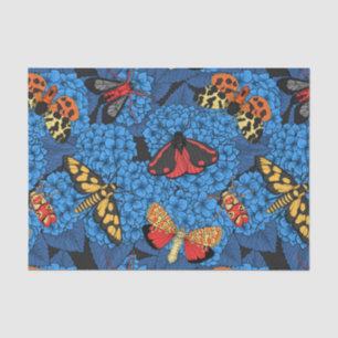 Papel De Seda Luzes sobre hidrangea azul
