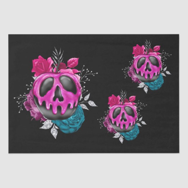 Papel De Seda Maçã Doces Envenenada Com Descamação De Flores (Frente )