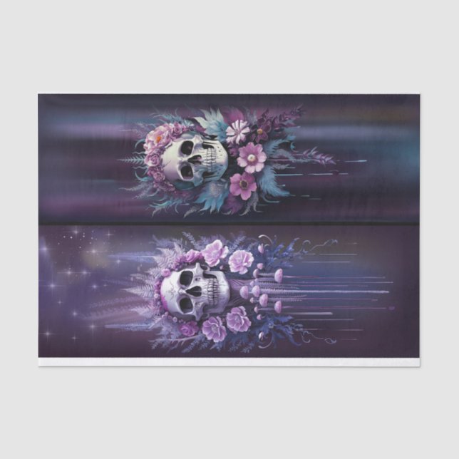 Papel De Seda Macabro da Meia-Noite, Crânio Gótico Impressionant (Frente )