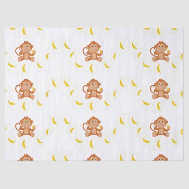Papel De Seda Macaco e bananas (Frente )