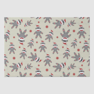Papel De Seda Macaco-Meia Bonito Com Padrão De Natal De Santa Ha