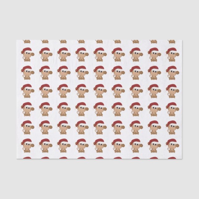 Papel De Seda Macaco papai noel (Frente )