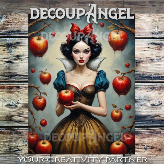 Papel De Seda Maçãs Brancas e Vermelhas da Neve #1 - Decoupage- (Criador carregado)